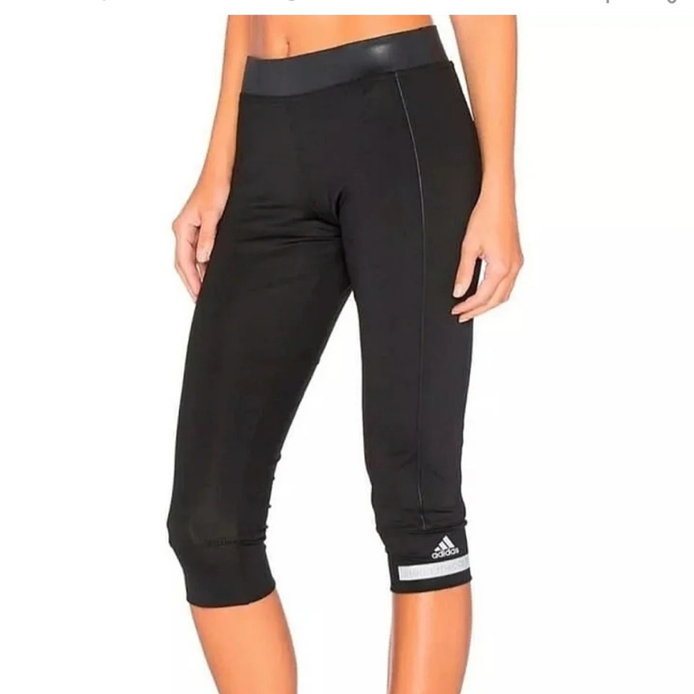 Stella McCartney X Adidas Black Cropped 3/4 Leggings S Media Pocket Climalite